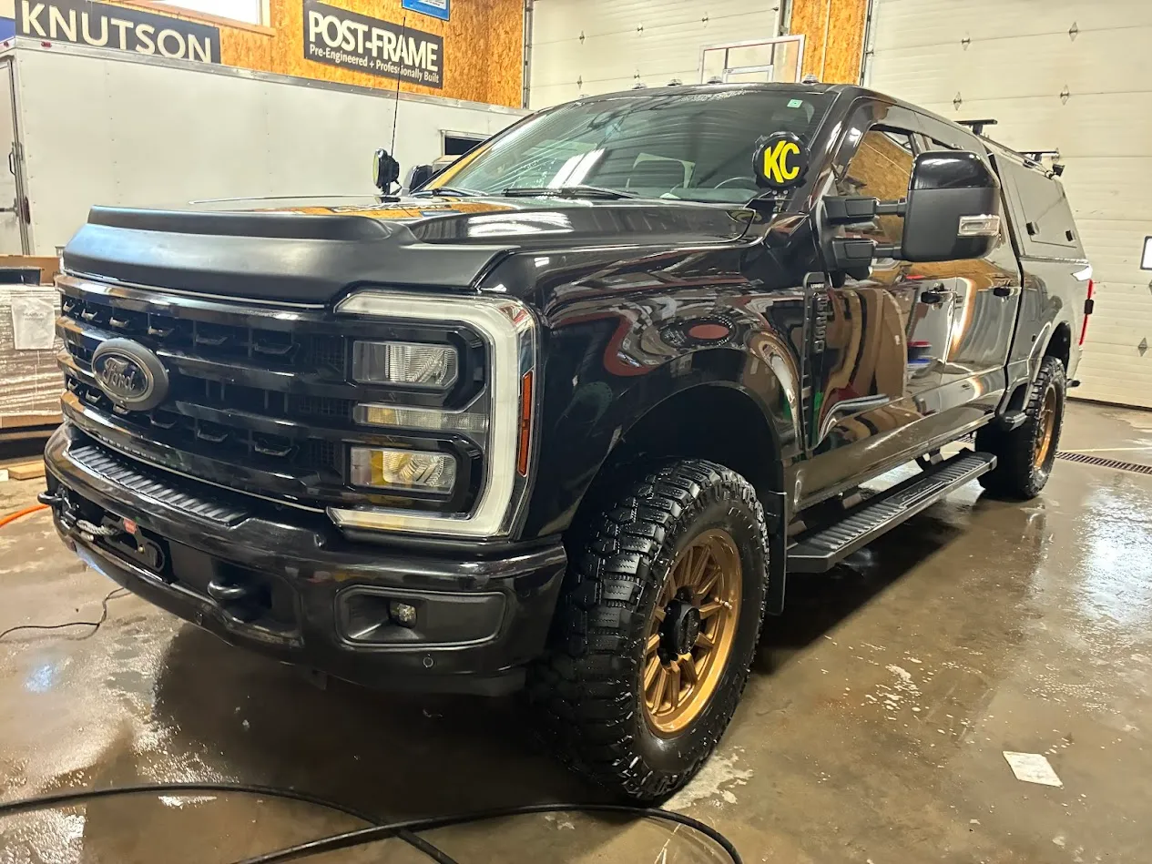 Ceramic-coated Ford truck with a deep, glossy finish